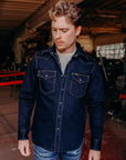 14oz Selvedge Denim Western Shirt - Indigo/Black IHSH-295-IB