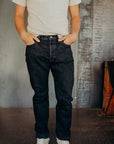 16oz Slubby Selvedge Denim Relaxed Tapered Cut Jeans - Indigo Overdyed Black IH-888S-SLBod