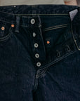 16oz Slubby Selvedge Denim Relaxed Tapered Cut Jeans - Indigo Overdyed Black IH-888S-SLBod