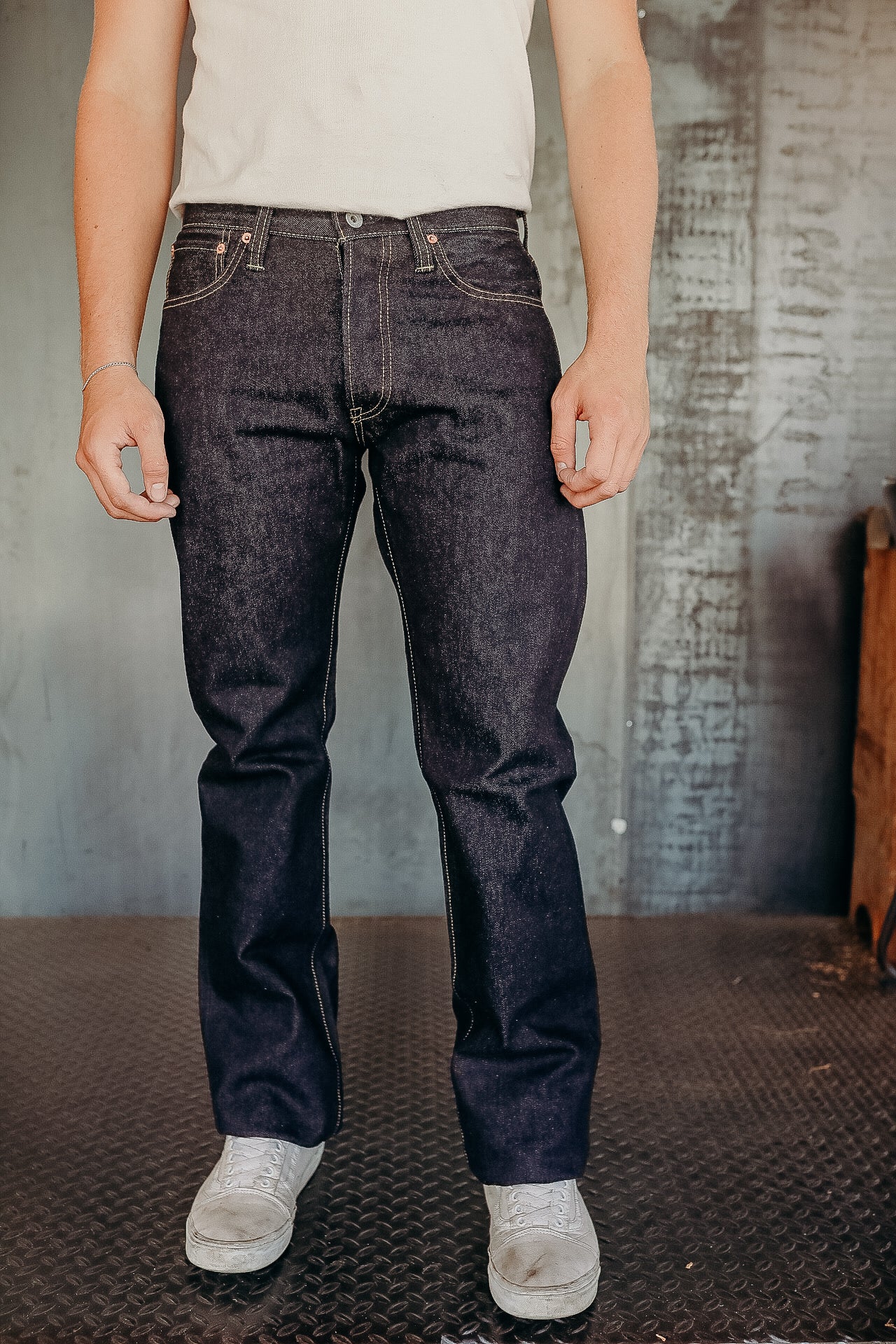 14oz Selvedge Denim Straight Cut Jeans - Indigo IH-634S-142