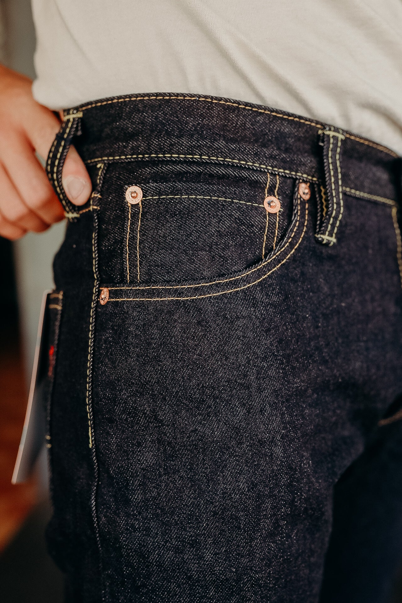 14oz Selvedge Denim Straight Cut Jeans - Indigo IH-634S-142