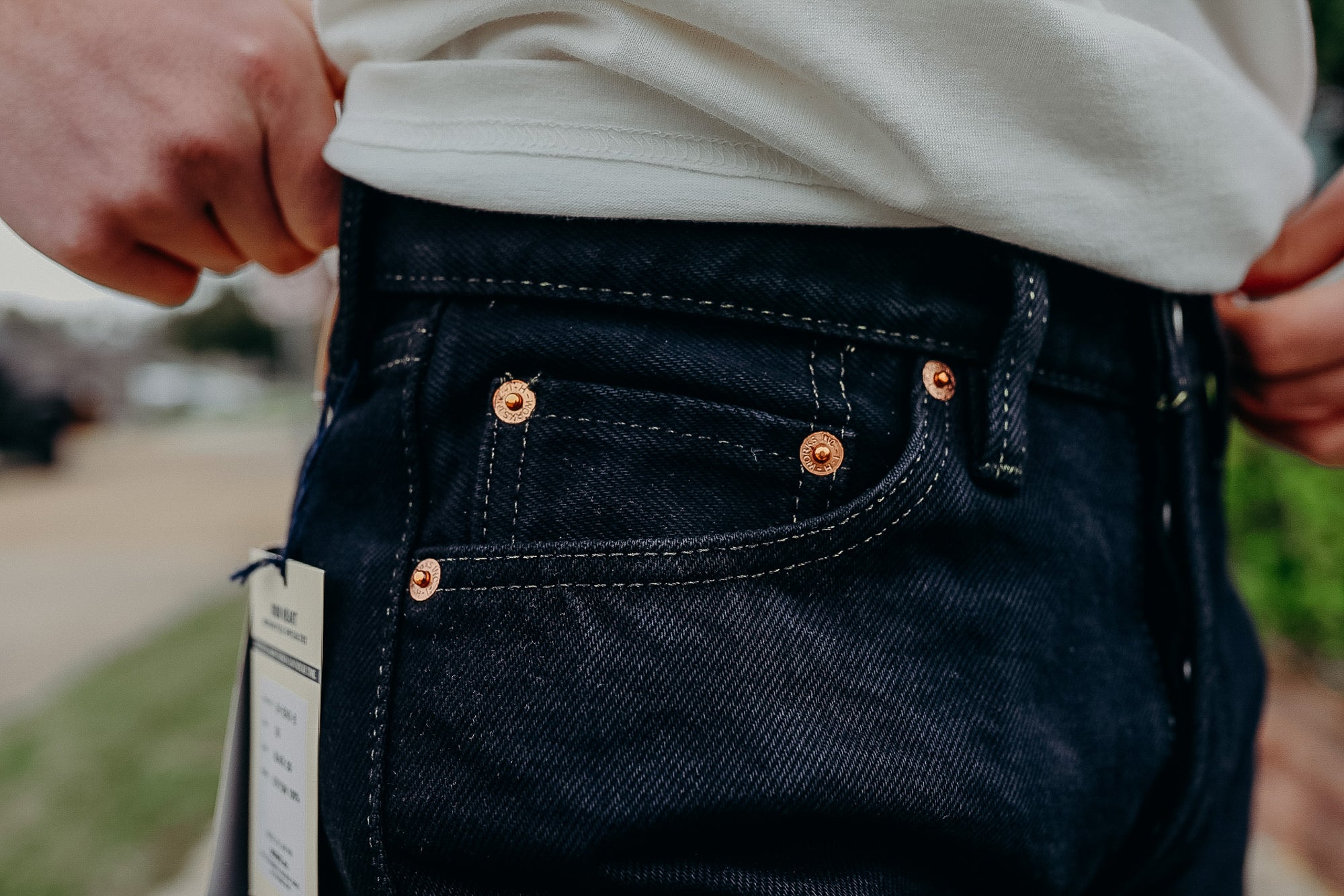 21oz Selvedge Denim Straight Cut Jeans - Indigo Overdyed Black IH-634S-B