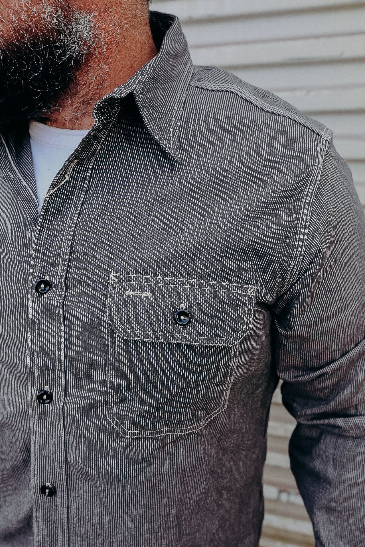 Jean Cord Work Shirt- Black (SC25511)