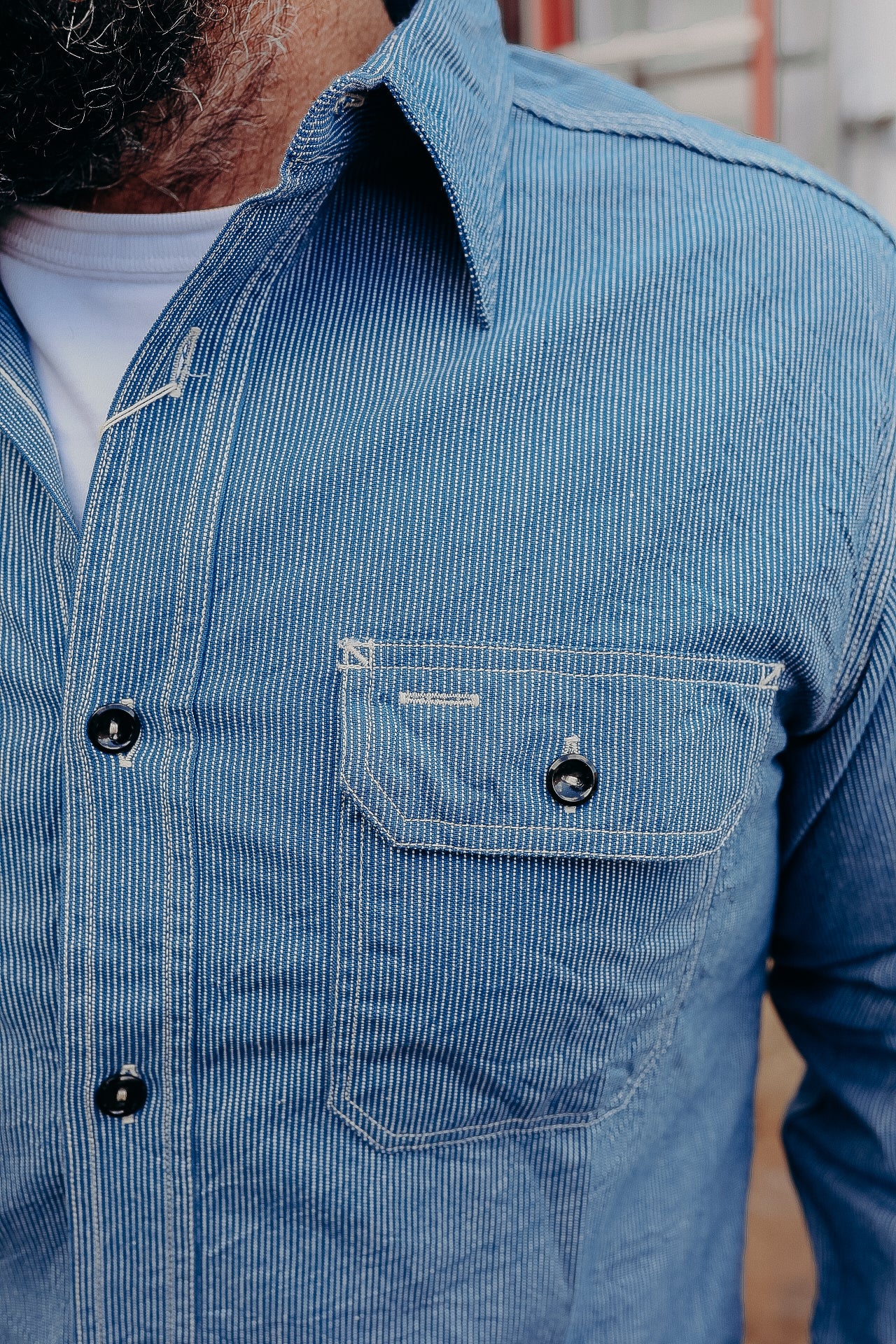 Jean Cord Work Shirt- Navy (SC25511)