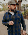 Norris Shirt, Dark Indigo / Green