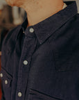 INDIGO DOBBY WESTERN SHIRT- FN-SCW-002L