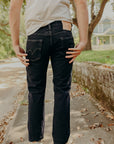 16oz Slubby Selvedge Denim Slim Straight Cut Jeans - Indigo Overdyed Black IH-666S-SLBod