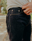 19oz Left Hand Twill Selvedge Denim Medium/High Rise Tapered Cut Jeans - Indigo IH-888S-19L