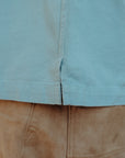 Short Sleeve Workshirt- Powder Blue Cotton Twill