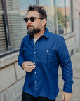 Club Collar Shirt- Indigo Selvedge Broadcloth