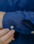 Club Collar Shirt- Indigo Selvedge Broadcloth