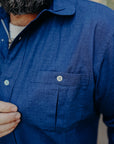 Club Collar Shirt- Indigo Selvedge Broadcloth