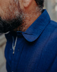 Club Collar Shirt- Indigo Selvedge Broadcloth