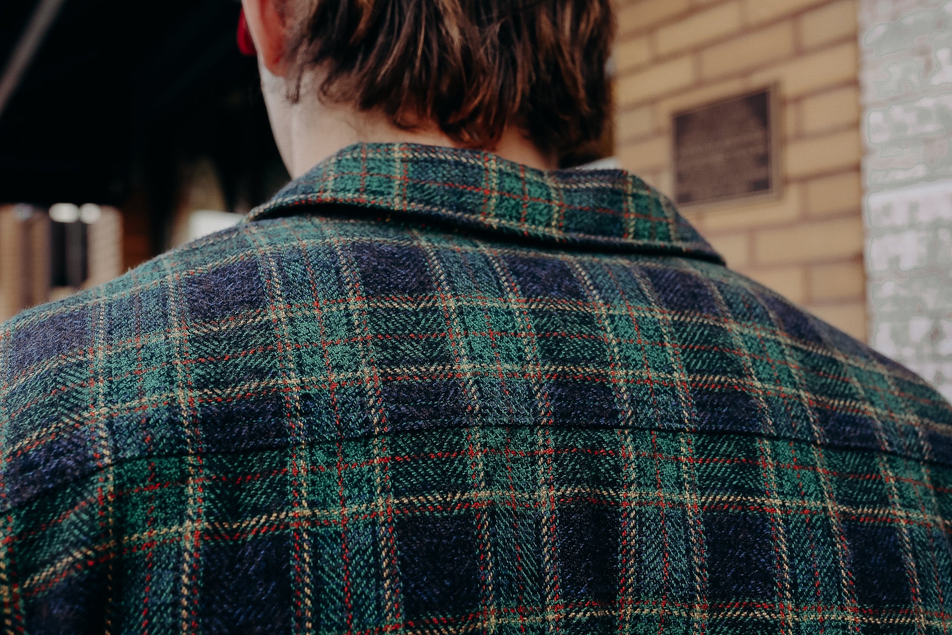 Cotton Tweed Check Double Pocket Shirt- Green  (2229-GR)