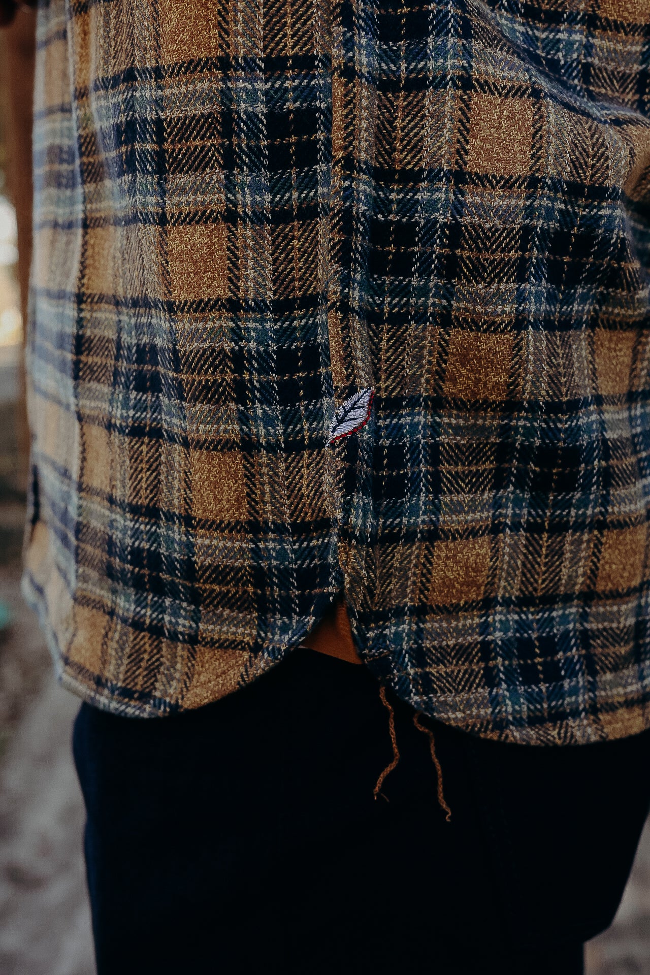 Cotton Tweed Check Double Pocket Shirt- Beige  (2229-BE)