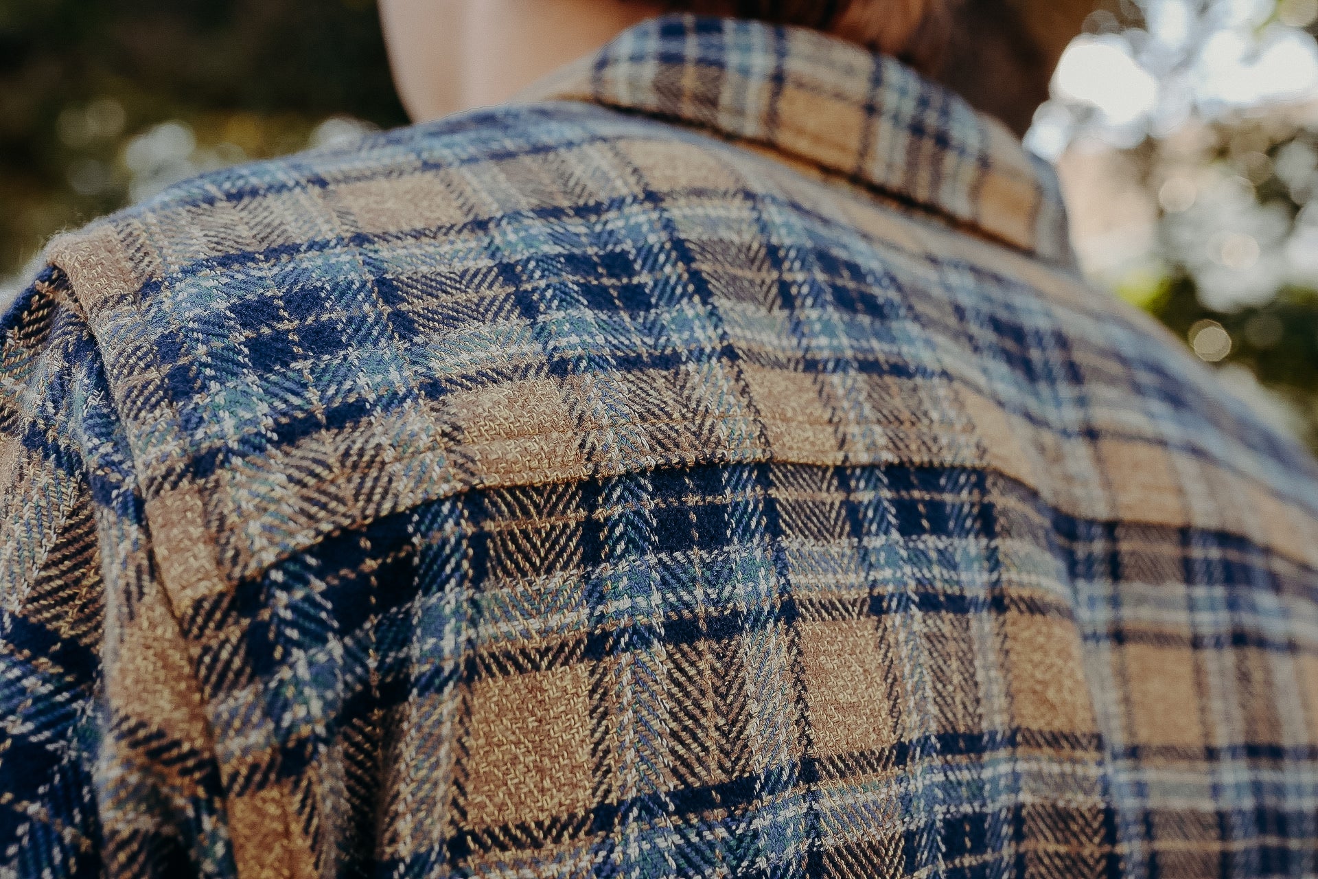 Cotton Tweed Check Double Pocket Shirt- Beige  (2229-BE)