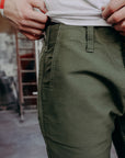 Cotton Moleskin Trousers - Olive (1173-OLV)