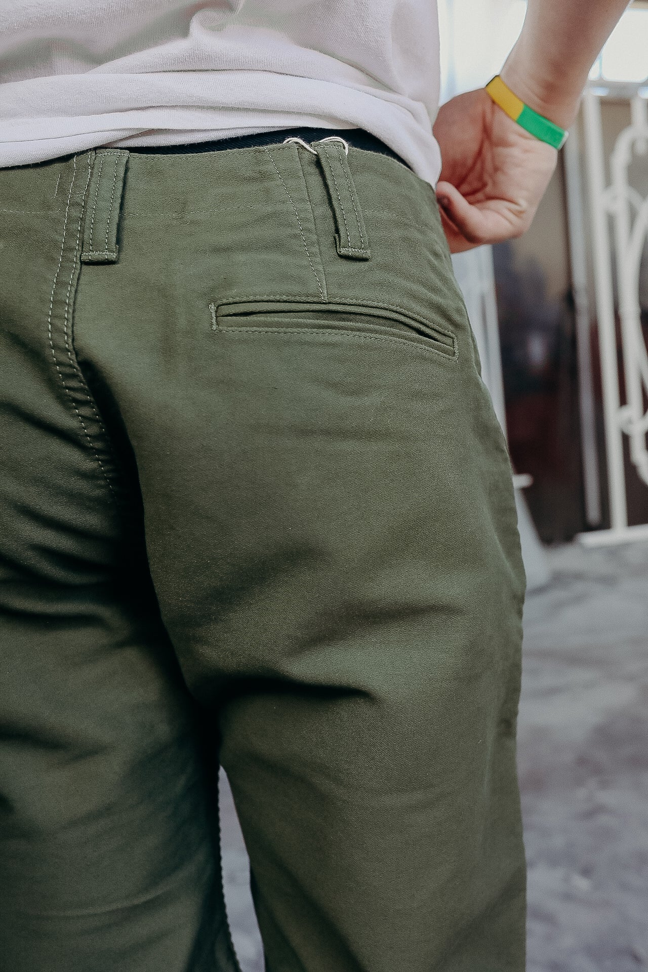 Cotton Moleskin Trousers - Olive (1173-OLV)