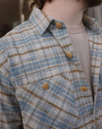 Flannel Work Shirt- Blue and Cream Slub