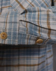 Flannel Work Shirt- Blue and Cream Slub