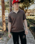 Knit Polo-Earth Pima Cotton