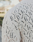 Classic Cardigan-Ecru Flamme Lace Knit