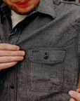 Long Sleeve Work Shirt- Black Chambray (SC29159)