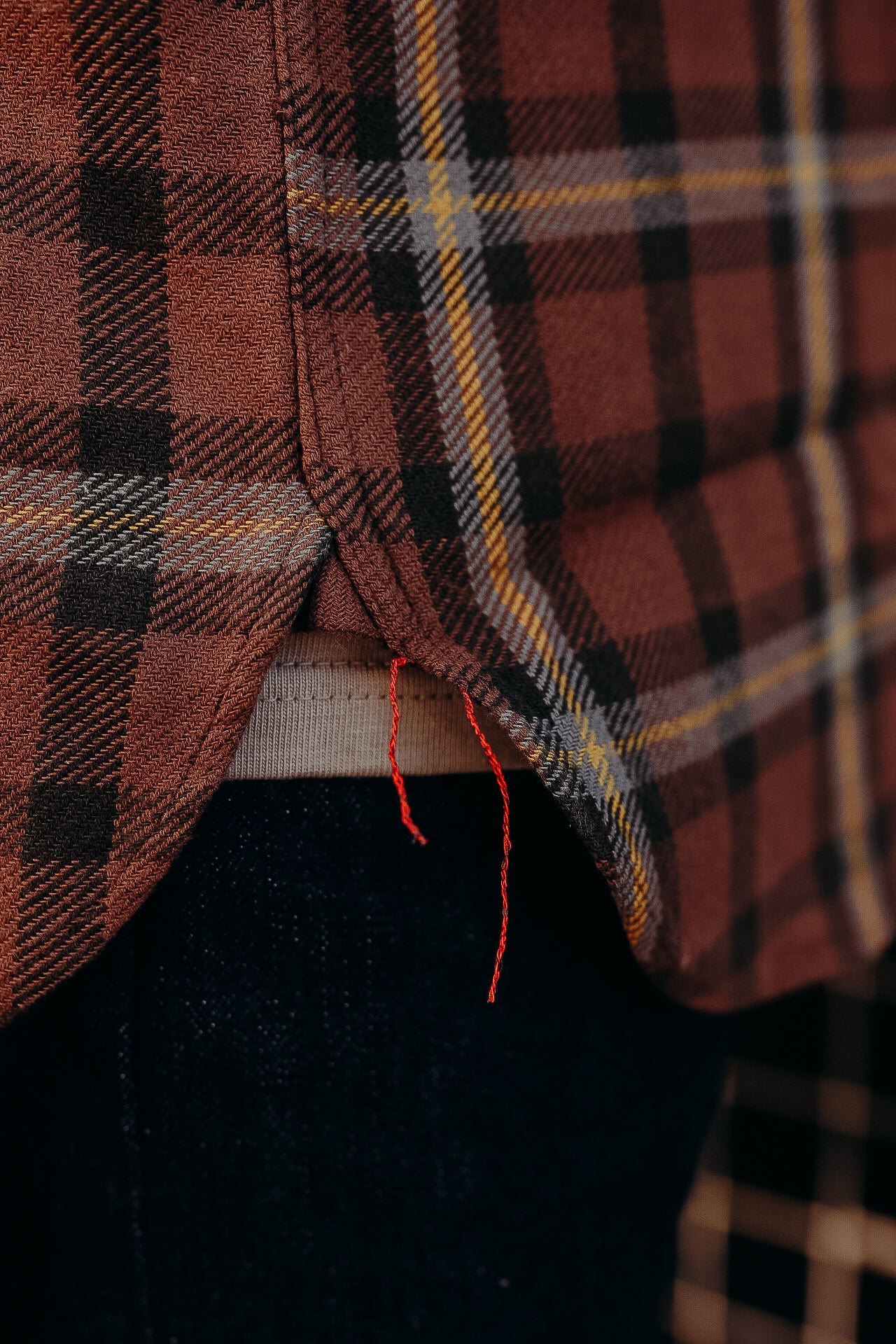 Long Sleeve Work Shirt- Brown Twill Check (SC29362)