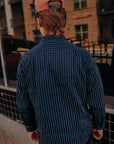 Long Sleeve Work Shirt- Coke Stripe Navy (SC28652)