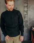 Cotton Crewneck Sweater- Black