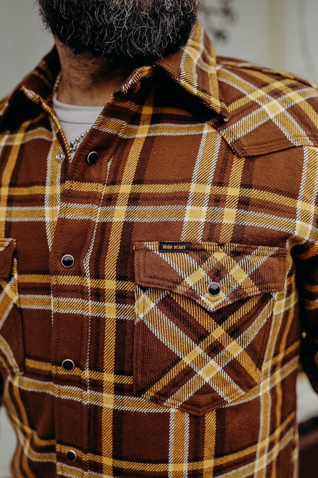 Ultra Heavy Flannel Crazy Check Western Shirt - UPS Brown