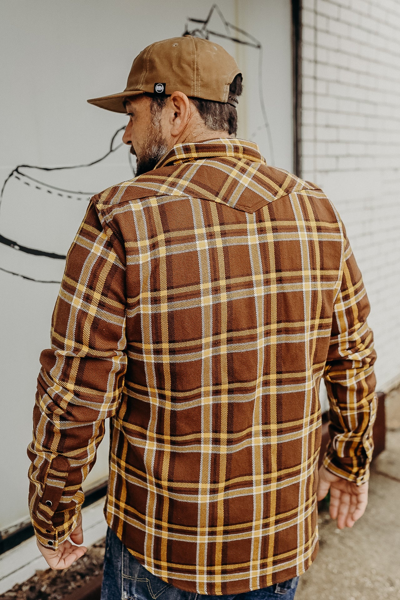 Ultra Heavy Flannel Crazy Check Western Shirt - UPS Brown