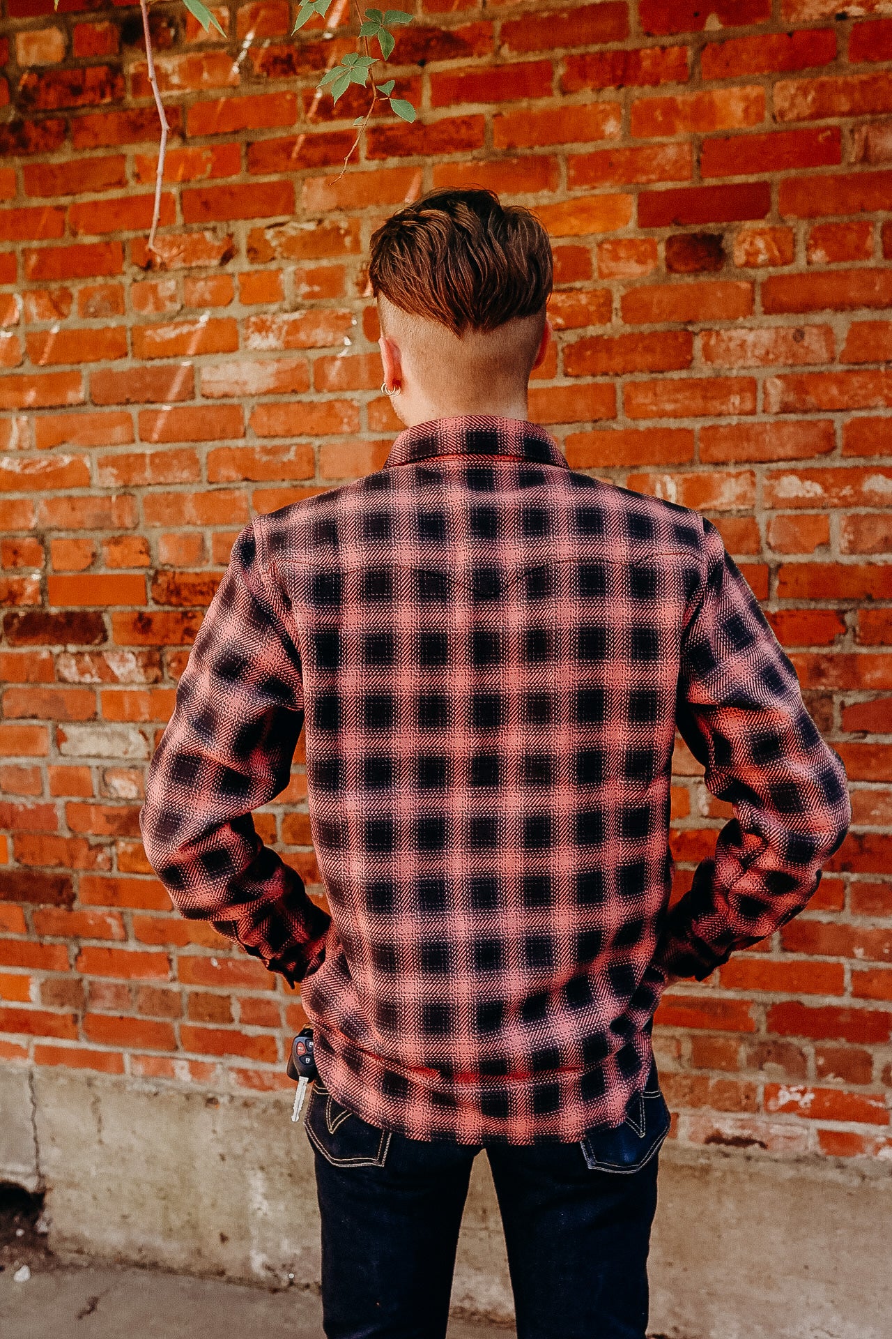 Ombre Check Flannel Western Shirt- Pink