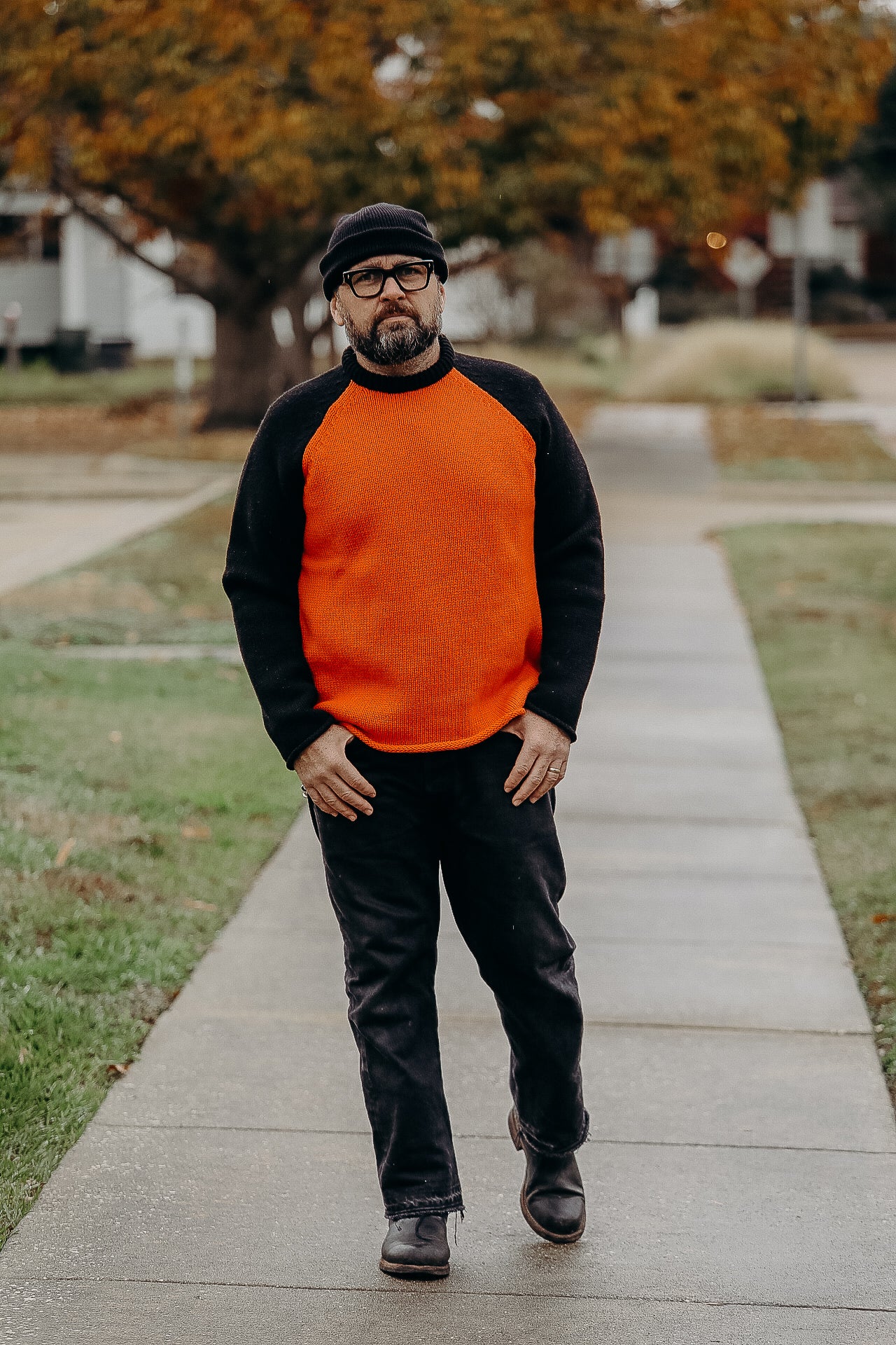 Willow Wool Sweater, Orange / Black – Iron Shop Provisions