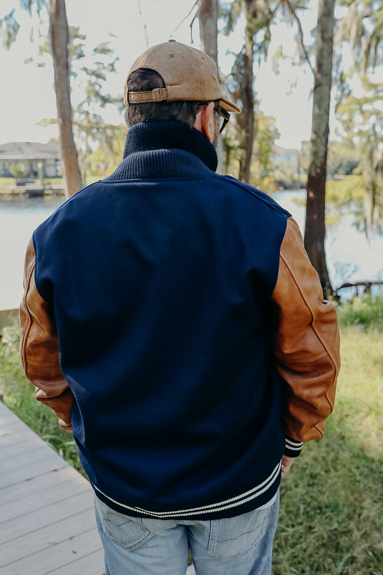 Varsity Jacket -Dark Navy / Antique Rust