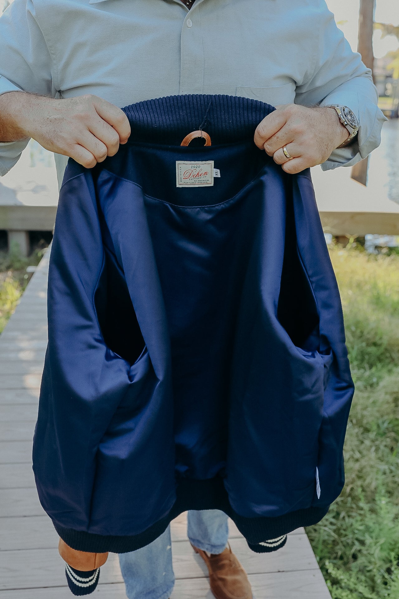 Varsity Jacket -Dark Navy / Antique Rust