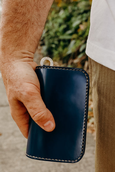 Medium Shell Cordovan Wallet - navy – Iron Shop Provisions