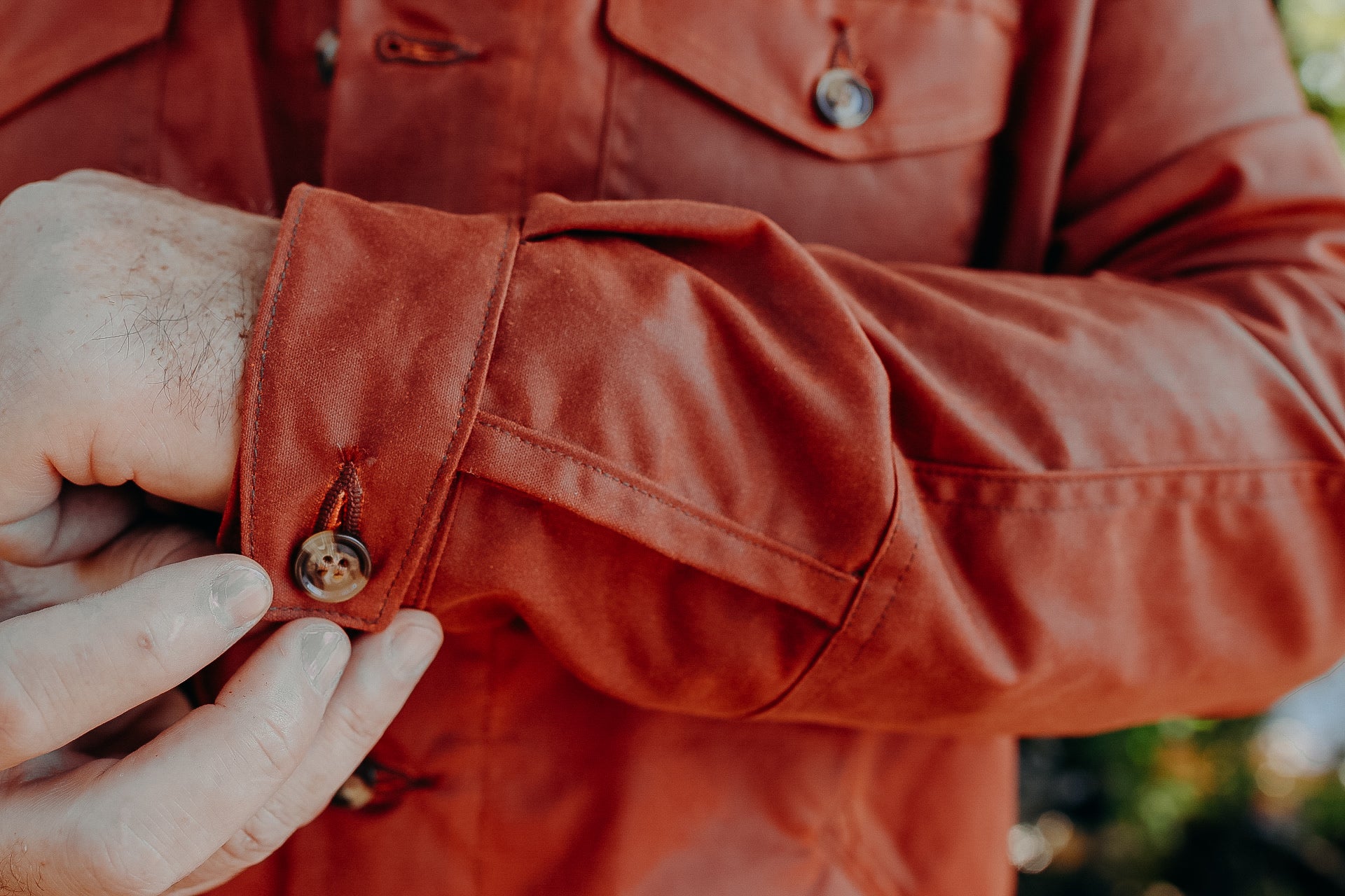 Crissman Overshirt - Waxed Canvas Brick Red