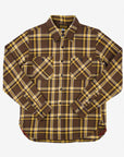 Ultra Heavy Flannel Crazy Check Work Shirt - Brown IHSH-378-BRN