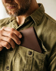 Recycled Leather Utility Bifold - Cognac