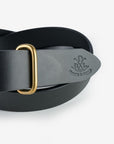 OGL Single Prong Brass Roller Buckle Leather Belt - Full Dyed Black OGL-BELT-FULL-ROLL-BLK