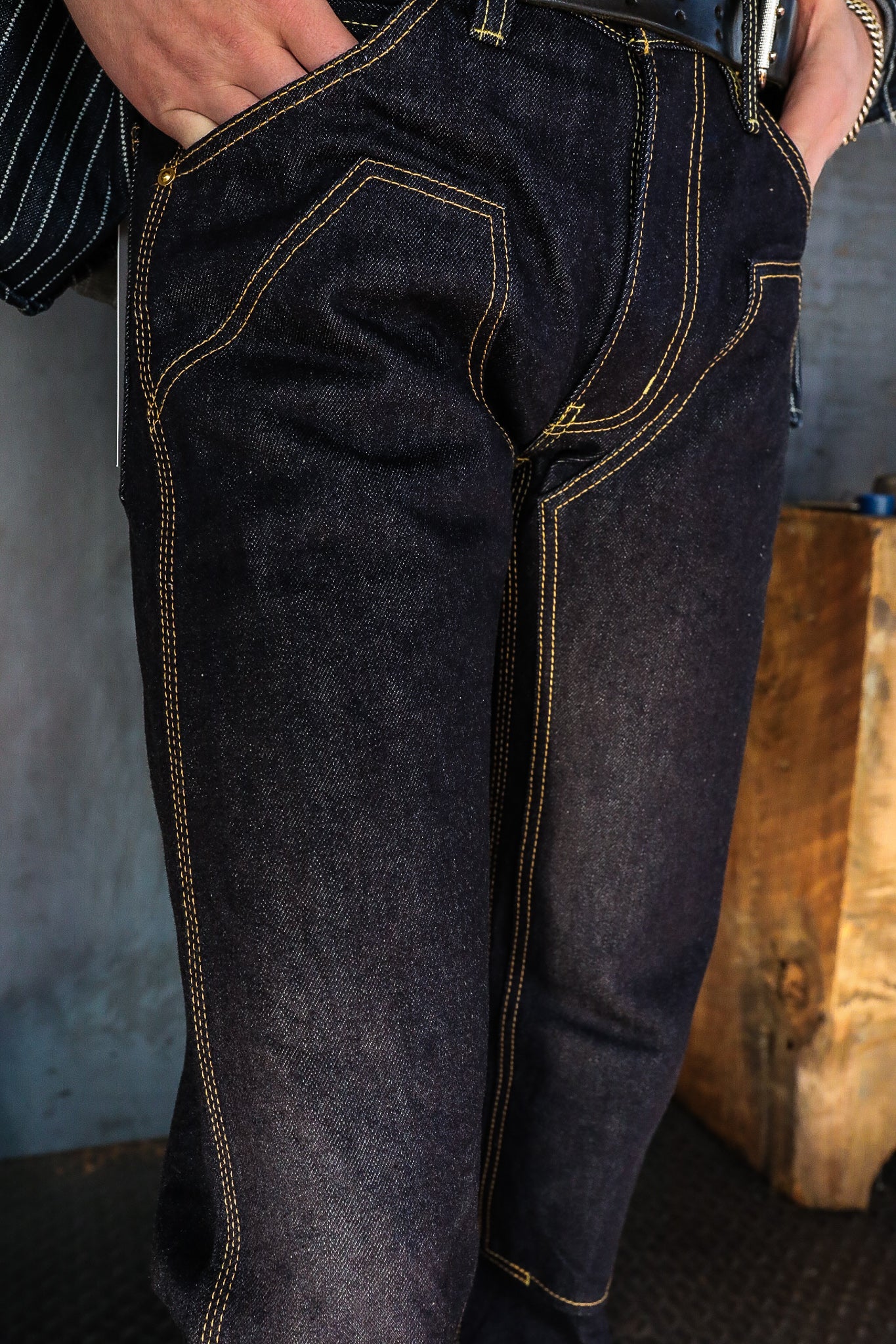 14oz Selvedge Double Knee Work Pants - Indigo