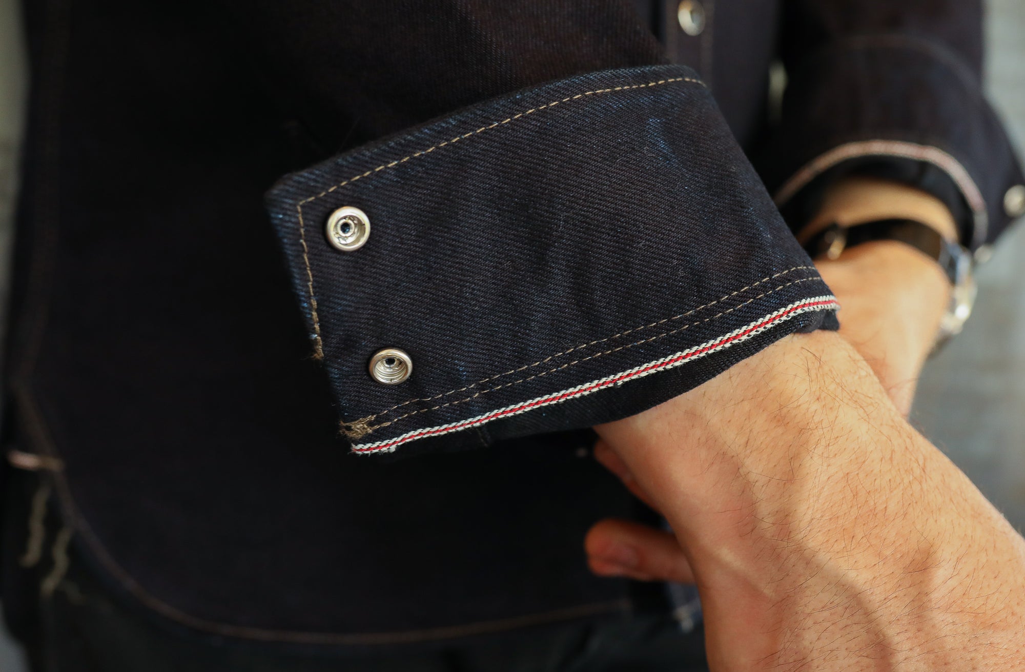 14oz Selvedge Denim Western Shirt - Indigo/Black IHSH-295-IB