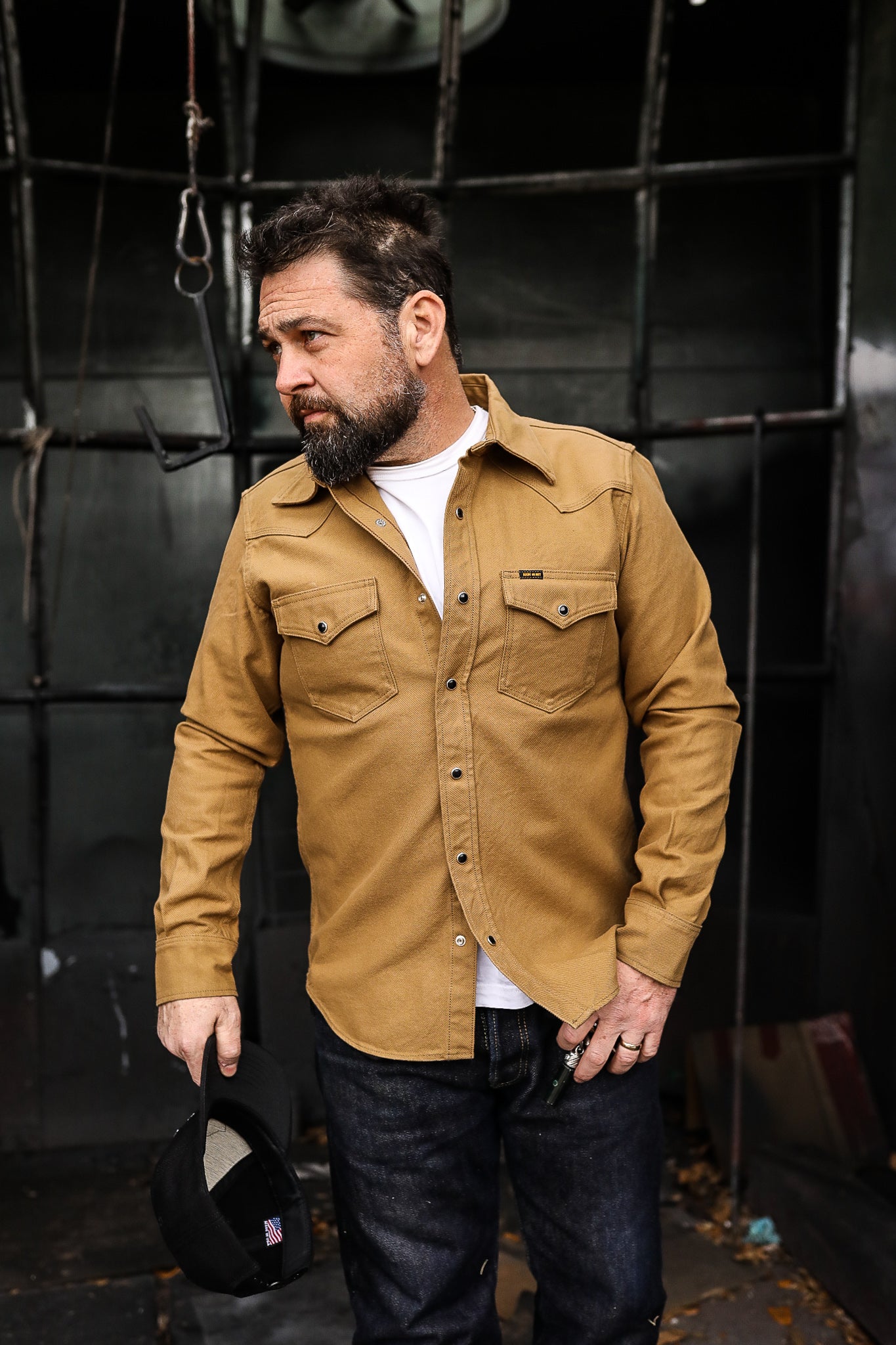 13oz Military Serge Western Shirt - Brown – Iron Shop Provisions