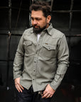 13oz Military Serge Western Shirt - Grey IHSH-235-GRY