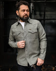 13oz Military Serge Western Shirt - Grey IHSH-235-GRY