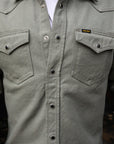 13oz Military Serge Western Shirt - Grey IHSH-235-GRY