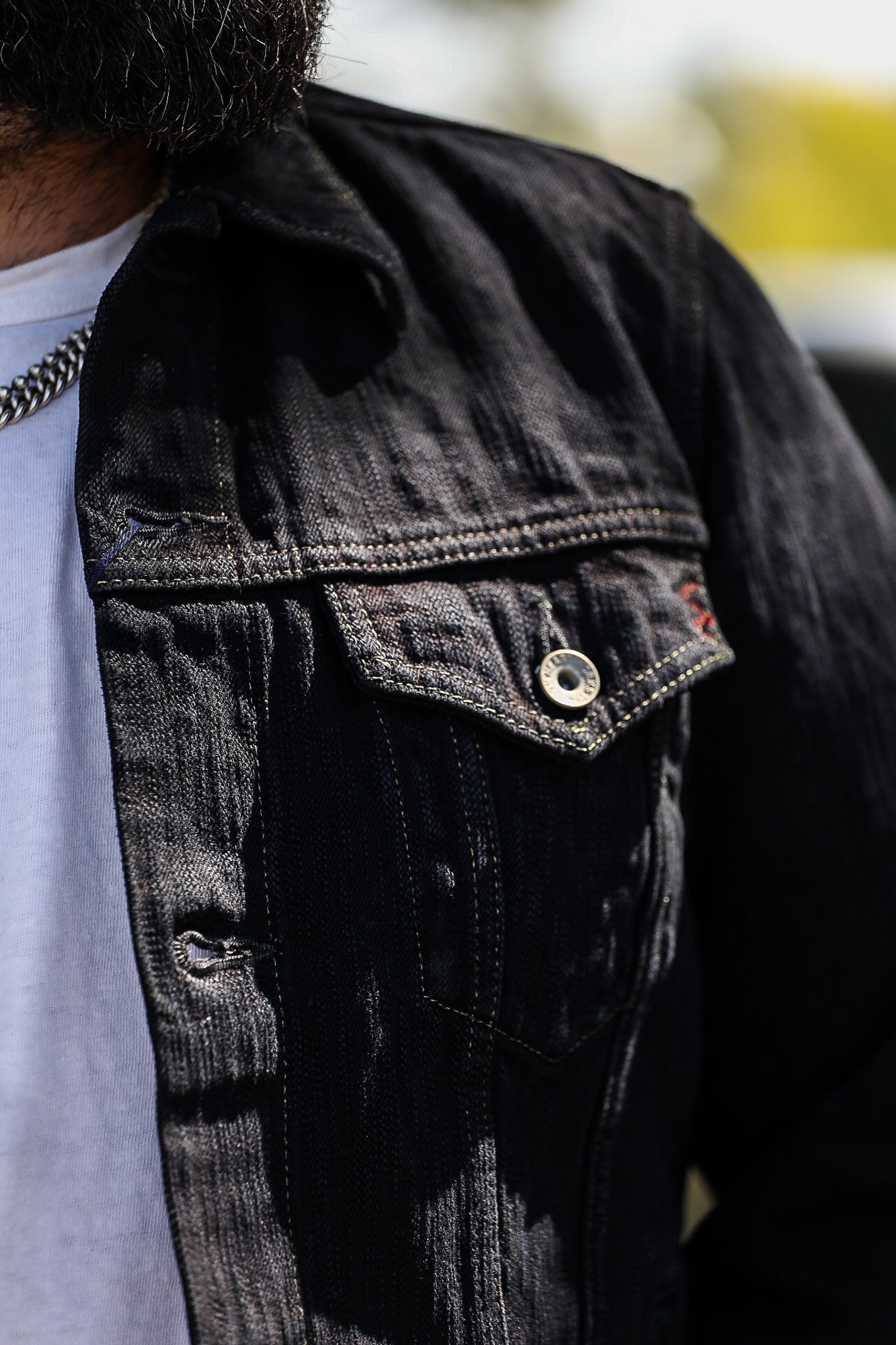 16oz Slubby Selvedge Denim Type III Jacket - Indigo Overdyed Black