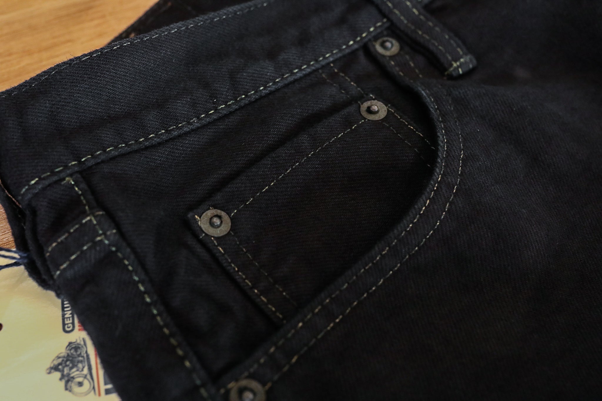 14oz Selvedge Denim Super Slim Jeans 555 - Indigo Overdyed Black