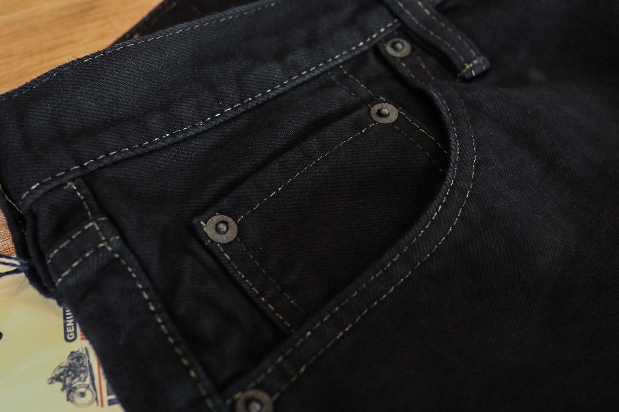 14oz Selvedge Denim Super Slim Jeans 555 - Indigo Overdyed Black IH-555S-142OD